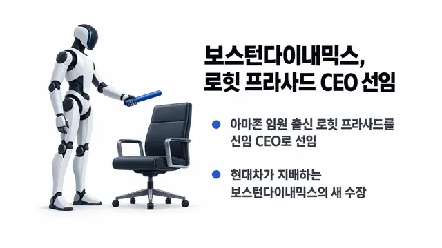 보스턴다이내믹스, 로힛 프라사드 CEO 선임 — 기사 주제를 표현한 AI 생성 개념 삽화