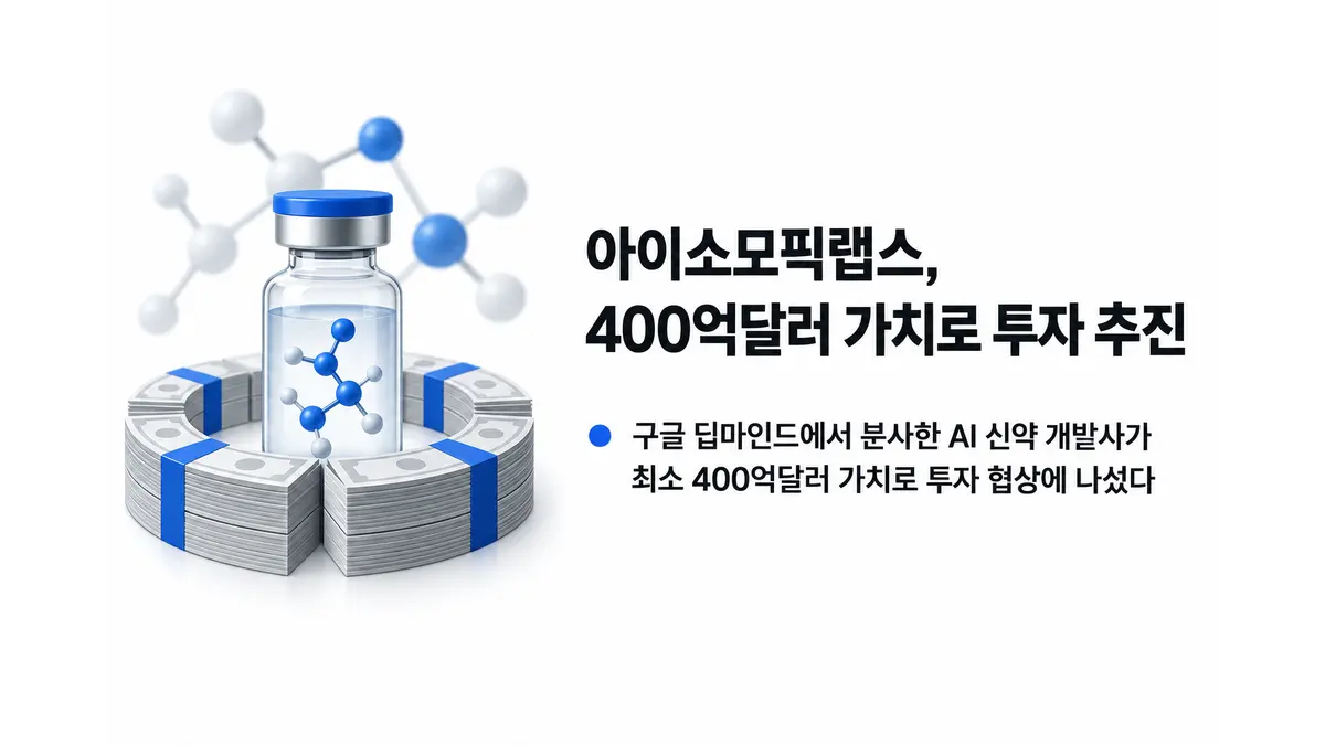 아이소모픽랩스, 400억달러 가치로 투자 추진 — 기사 주제를 표현한 AI 생성 개념 삽화